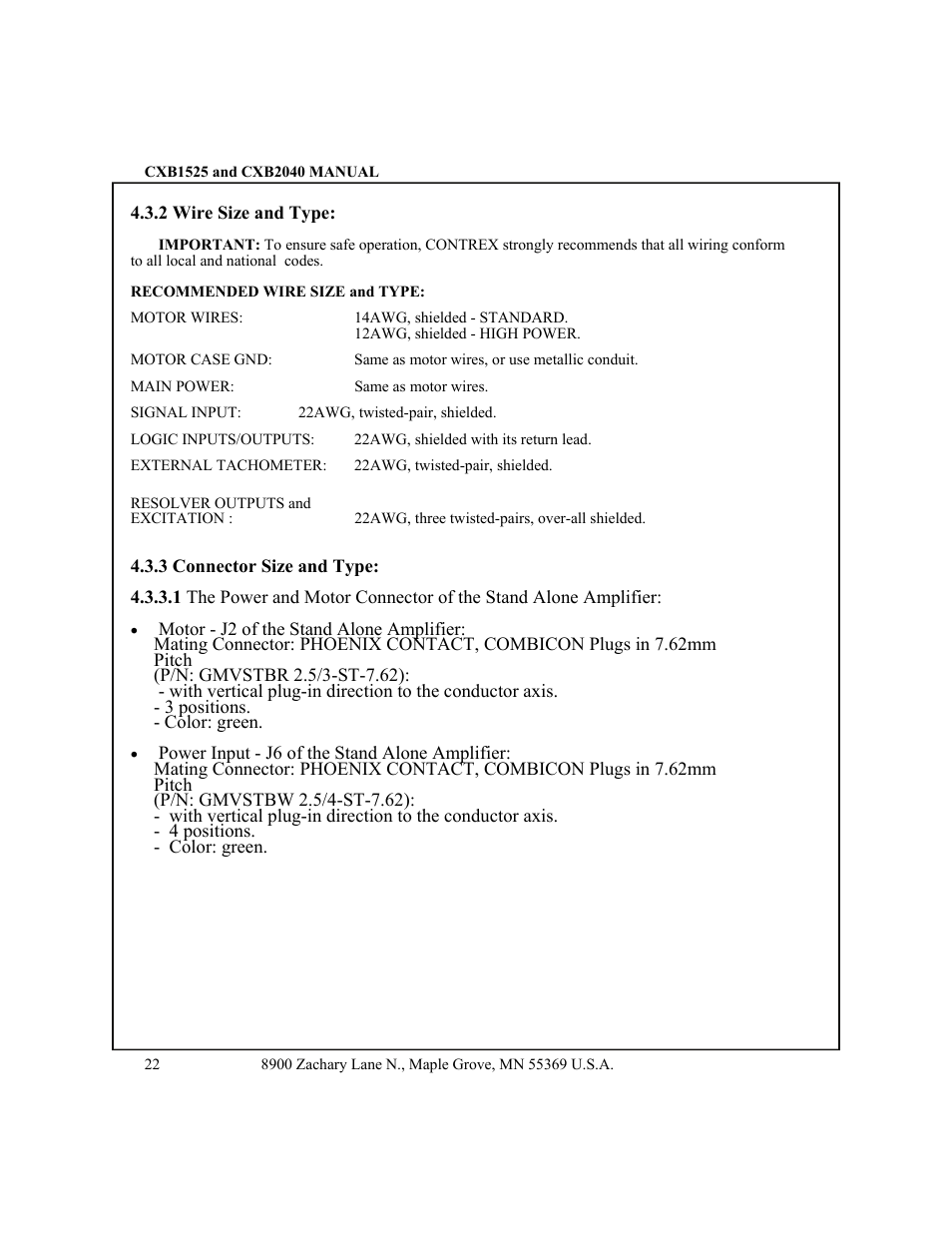 CONTREX CXB2040 User Manual | Page 25 / 52