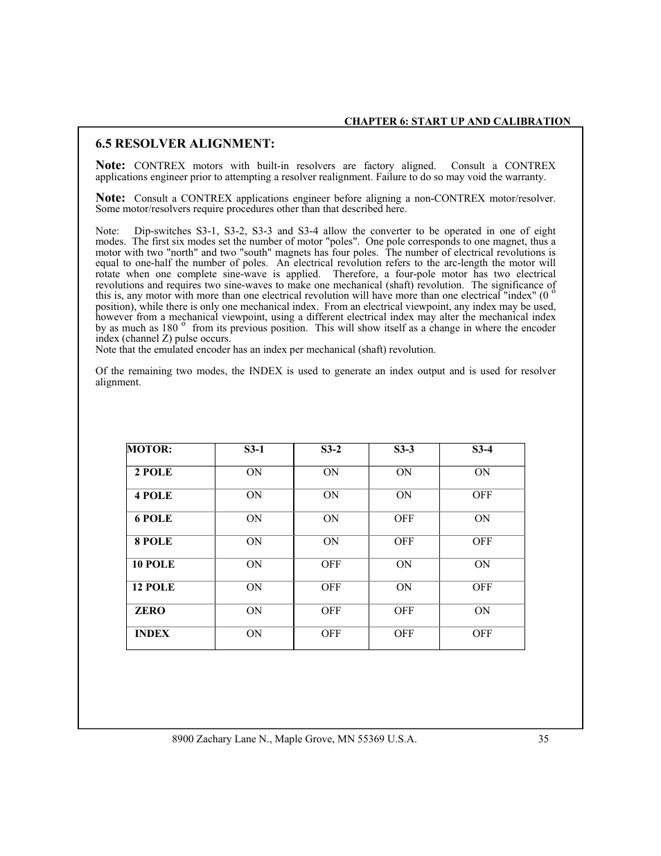 5 resolver alignment -36 | CONTREX CXB2040 User Manual | Page 38 / 52
