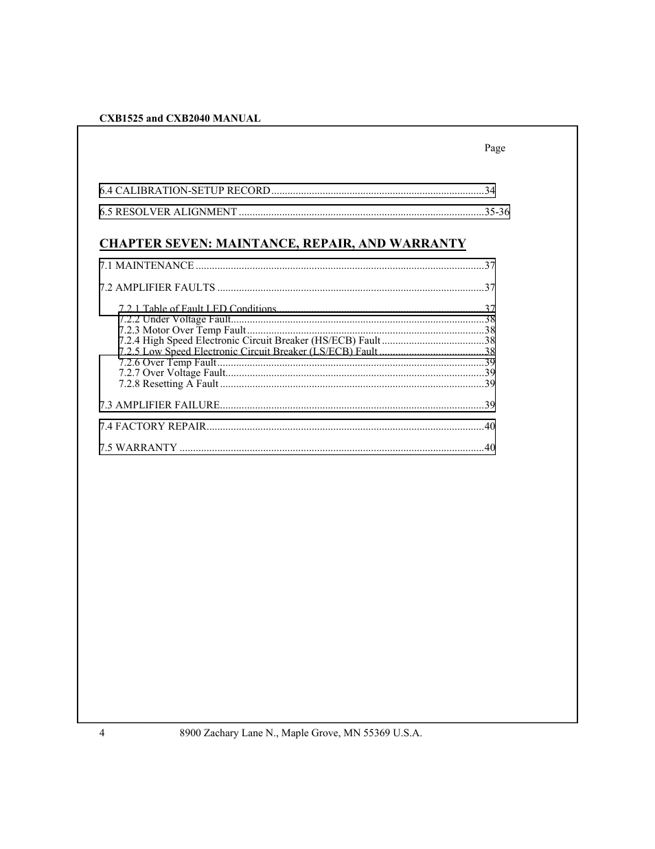 CONTREX CXB2040 User Manual | Page 7 / 52