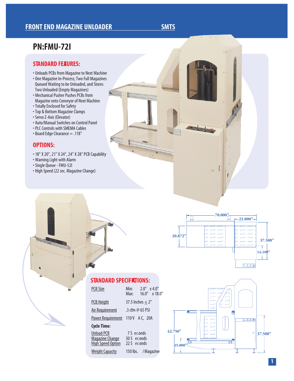 Conveyor Technologies FMU-72I User Manual | 1 page
