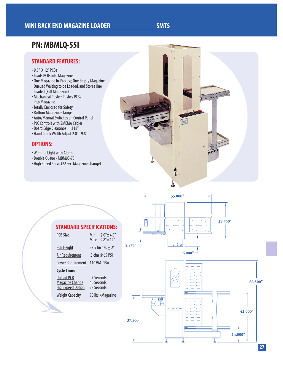 Conveyor Technologies MBMLQ-55I User Manual | 1 page