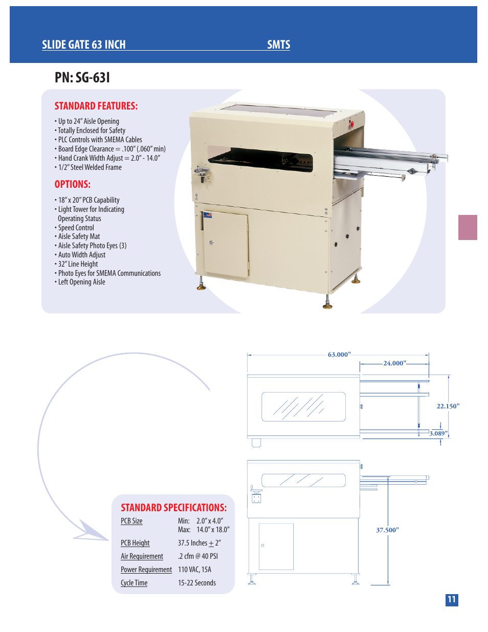 Conveyor Technologies SG-63I User Manual | 1 page