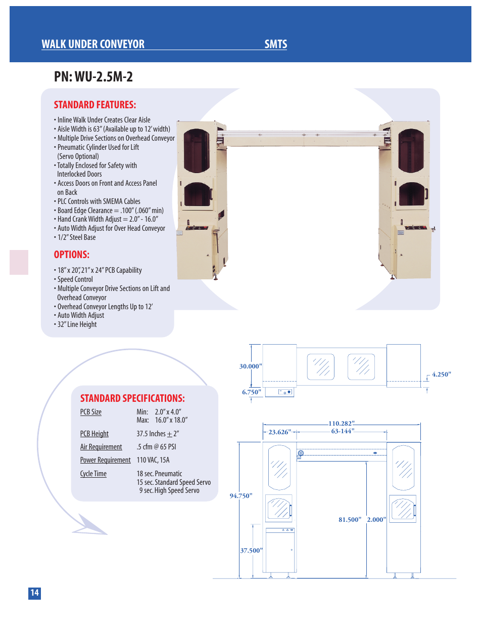 Conveyor Technologies WU-2.5M-2 User Manual | 1 page