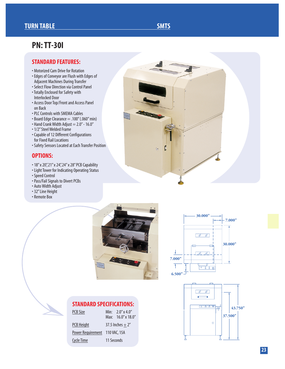 Conveyor Technologies TT-30I User Manual | 1 page