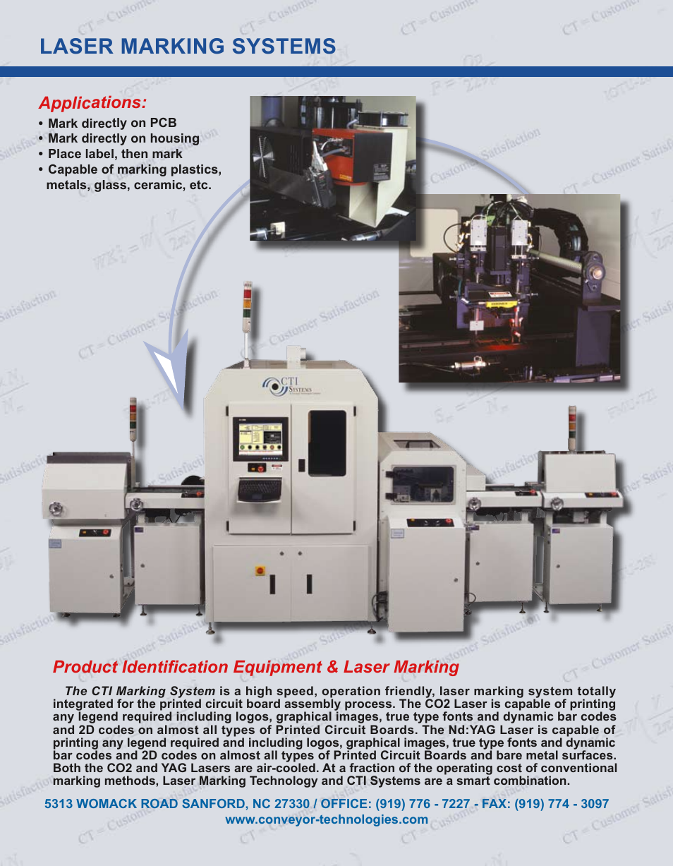 Laser marking systems, Applications, Product identification equipment & laser marking | Conveyor Technologies LASER MARKER-1M User Manual | Page 2 / 4
