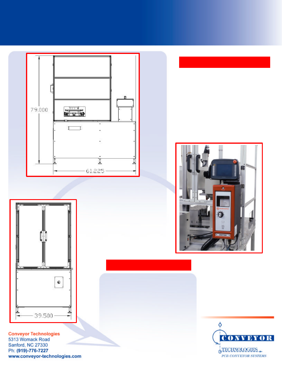 Options: specifications | Conveyor Technologies AUTOMATIC User Manual | Page 2 / 2