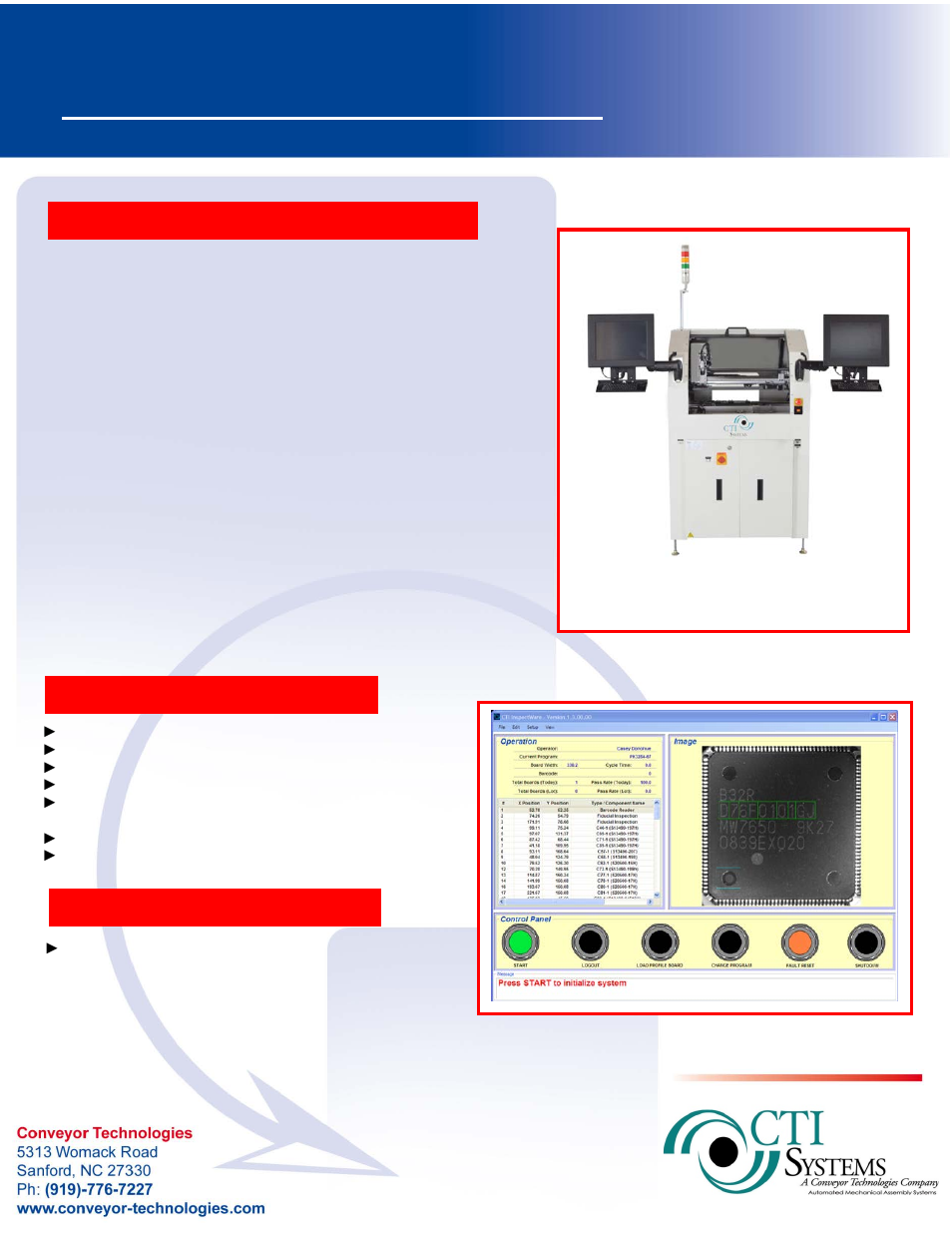 Conveyor Technologies COMPONENT VERIFIER User Manual | 2 pages