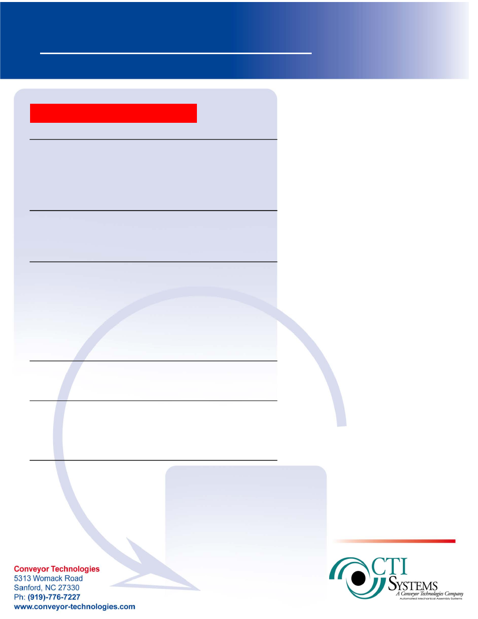 Customer satisfaction…………“whatever it takes, High speed component verifier, Specifications | Conveyor Technologies COMPONENT VERIFIER User Manual | Page 2 / 2