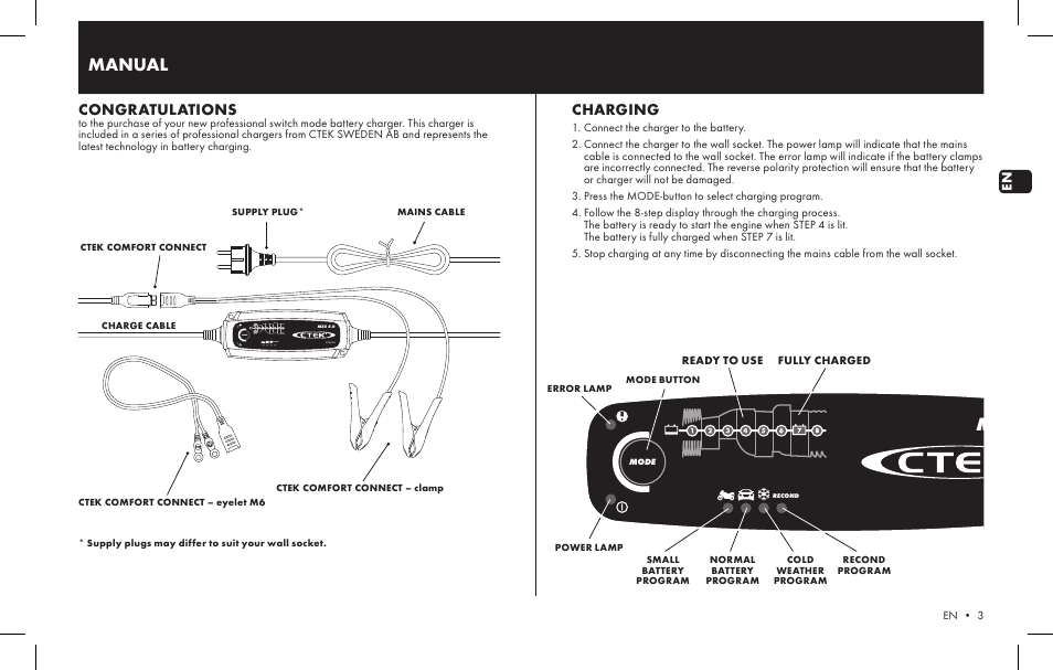 CTEK MXS 5.0 v1 User Manual | 6 pages