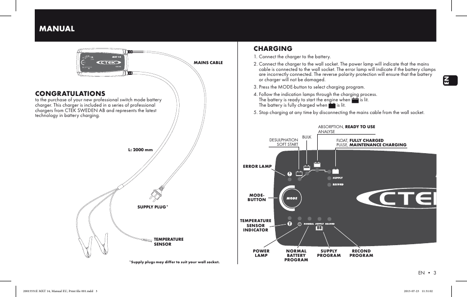 CTEK MXT 14 User Manual | 6 pages