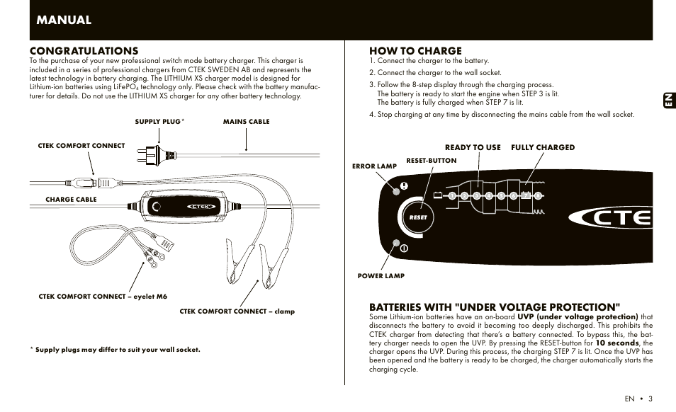 CTEK LITHIUM XS User Manual | 6 pages