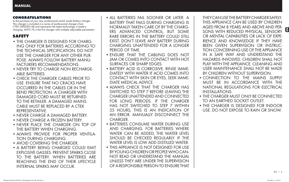 CTEK MXTS 70 50 User Manual | 9 pages