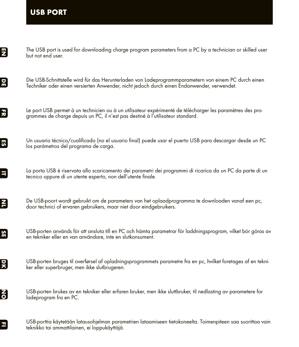 Usb port | CTEK MXTS 70 50 User Manual | Page 2 / 9