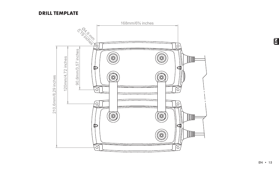 Drill template | CTEK SMARTPASS User Manual | Page 13 / 24
