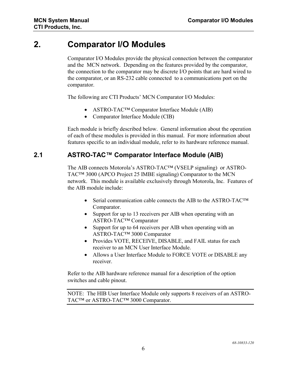 Comparator i/o modules | CTI Products MCN RCD System Overview User Manual | Page 10 / 46