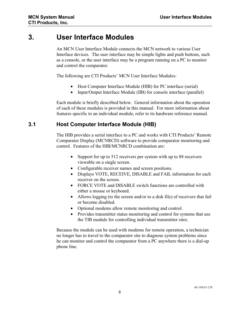 User interface modules | CTI Products MCN RCD System Overview User Manual | Page 12 / 46