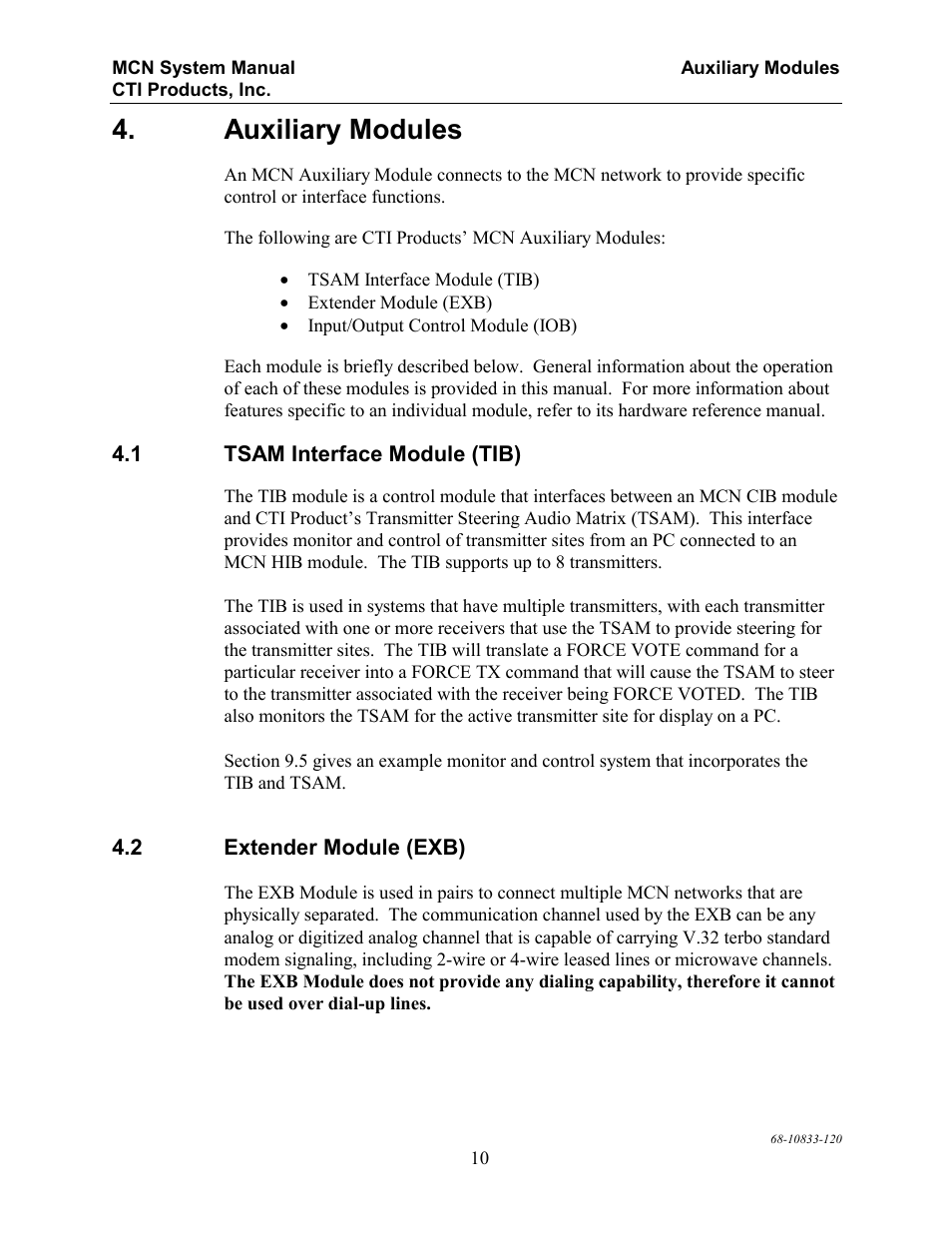 Auxiliary modules | CTI Products MCN RCD System Overview User Manual | Page 14 / 46