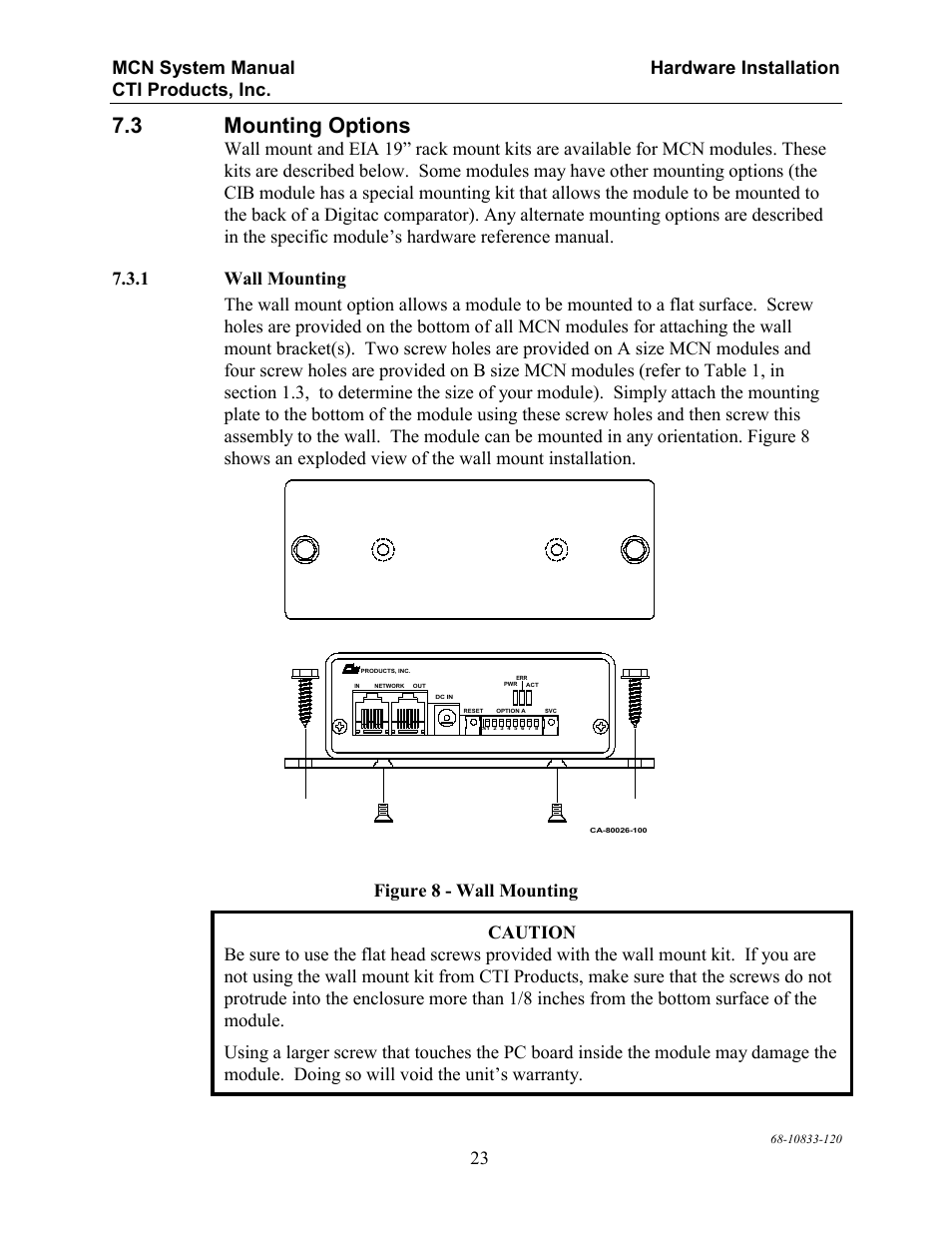 3 mounting options | CTI Products MCN RCD System Overview User Manual | Page 27 / 46