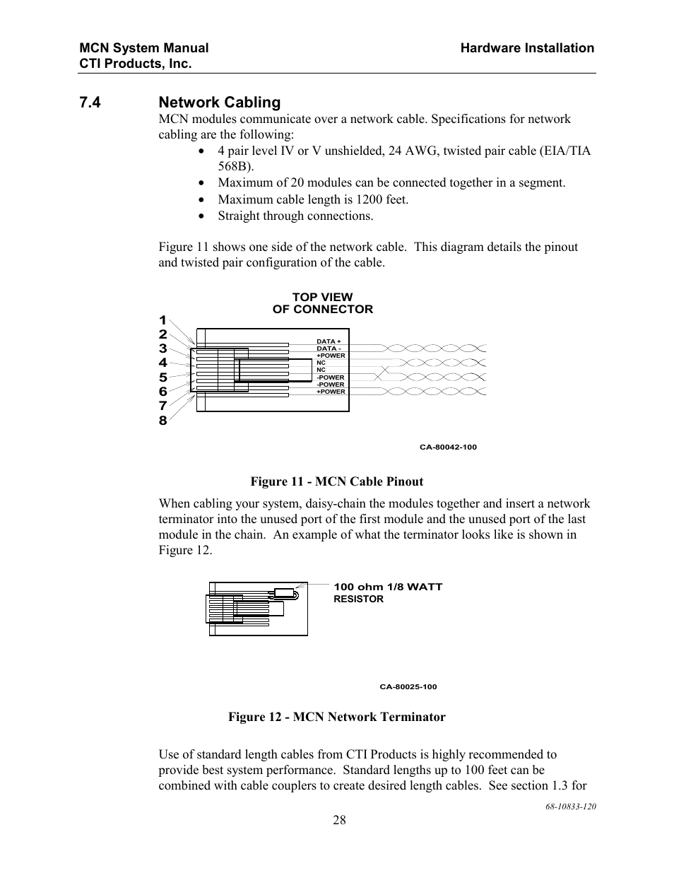 4 network cabling | CTI Products MCN RCD System Overview User Manual | Page 32 / 46
