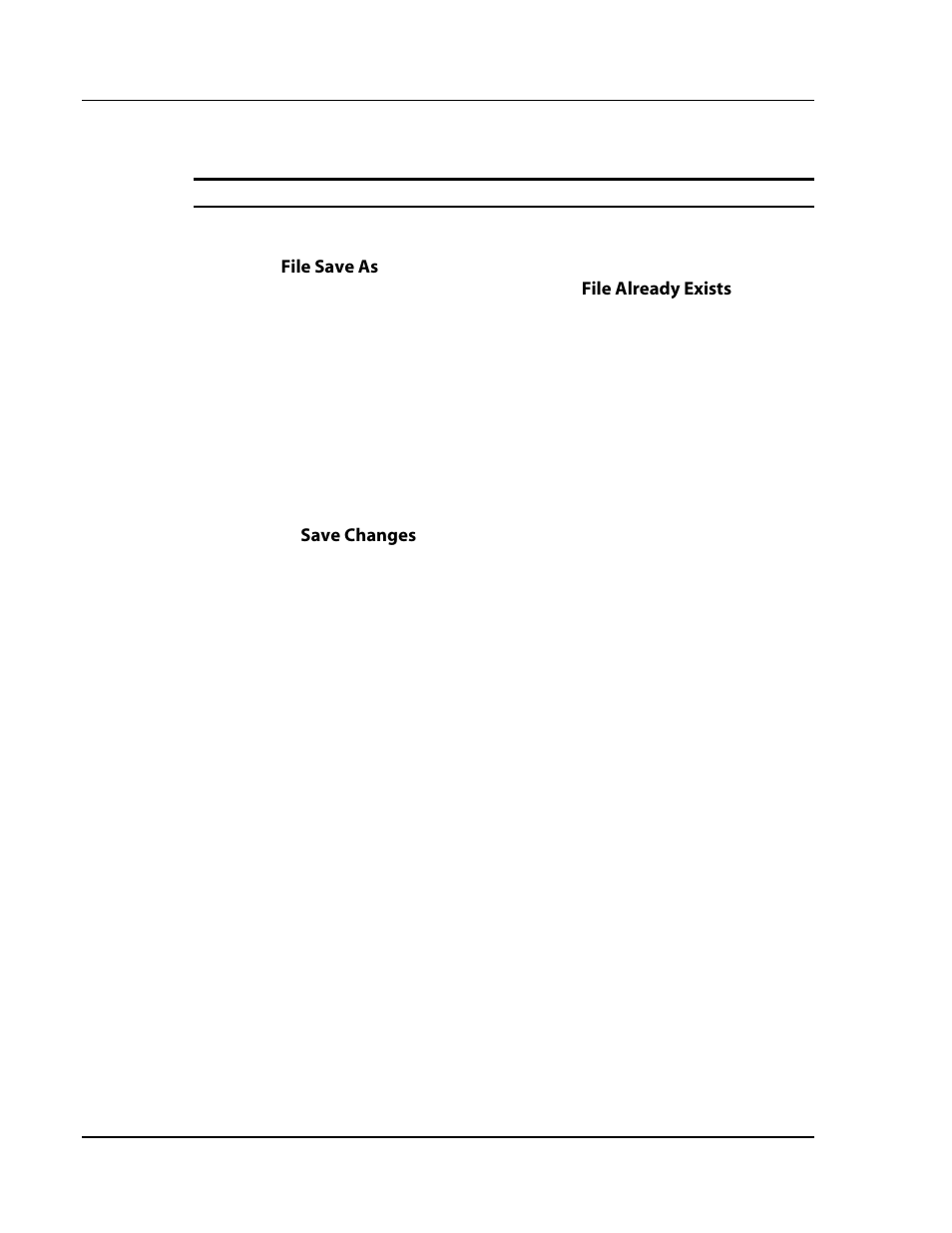 Mcncfg “file already exists” warning, Mcncfg “save changes” warning, 4 mcncfg “f | Lready, Xists, Arning, 5 mcncfg “s, Hanges | CTI Products RCD Standard - Remote Comparator Display User Manual | Page 44 / 119
