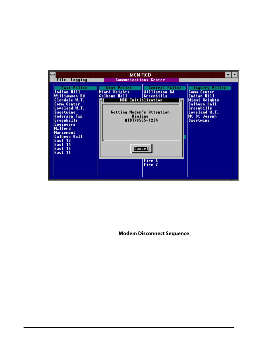 Modem dialing, Odem, Ialing | CTI Products RCD Standard - Remote Comparator Display User Manual | Page 47 / 119