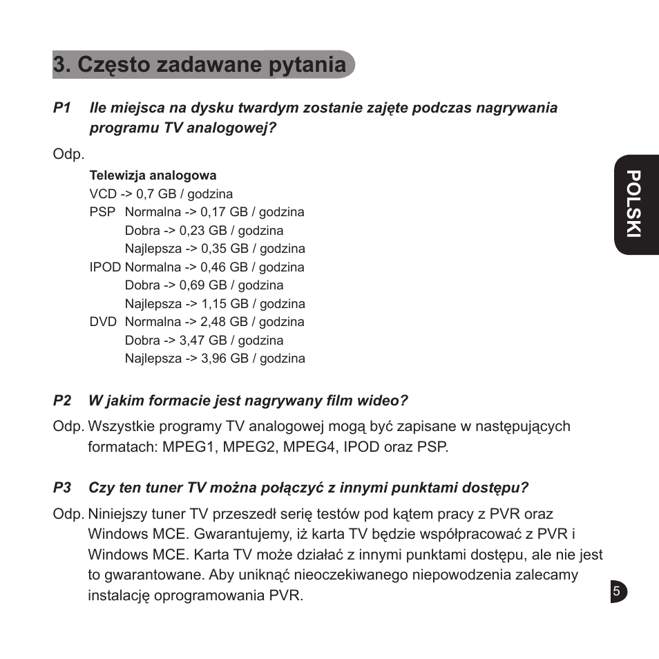 Często zadawane pytania, English polski english english | GIGABYTE GT-U6000 User Manual | Page 29 / 49