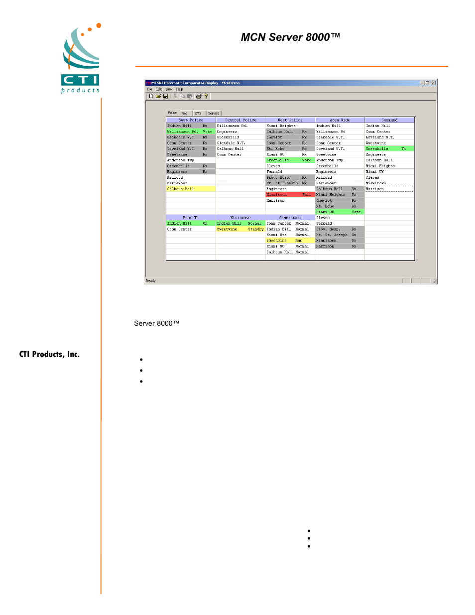 CTI Products MCN Server 8000 User Manual | 3 pages