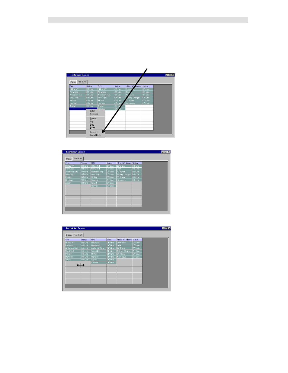 Changing column widths in layout mode | CTI Products MCN Server 8000 User Manual | Page 106 / 232