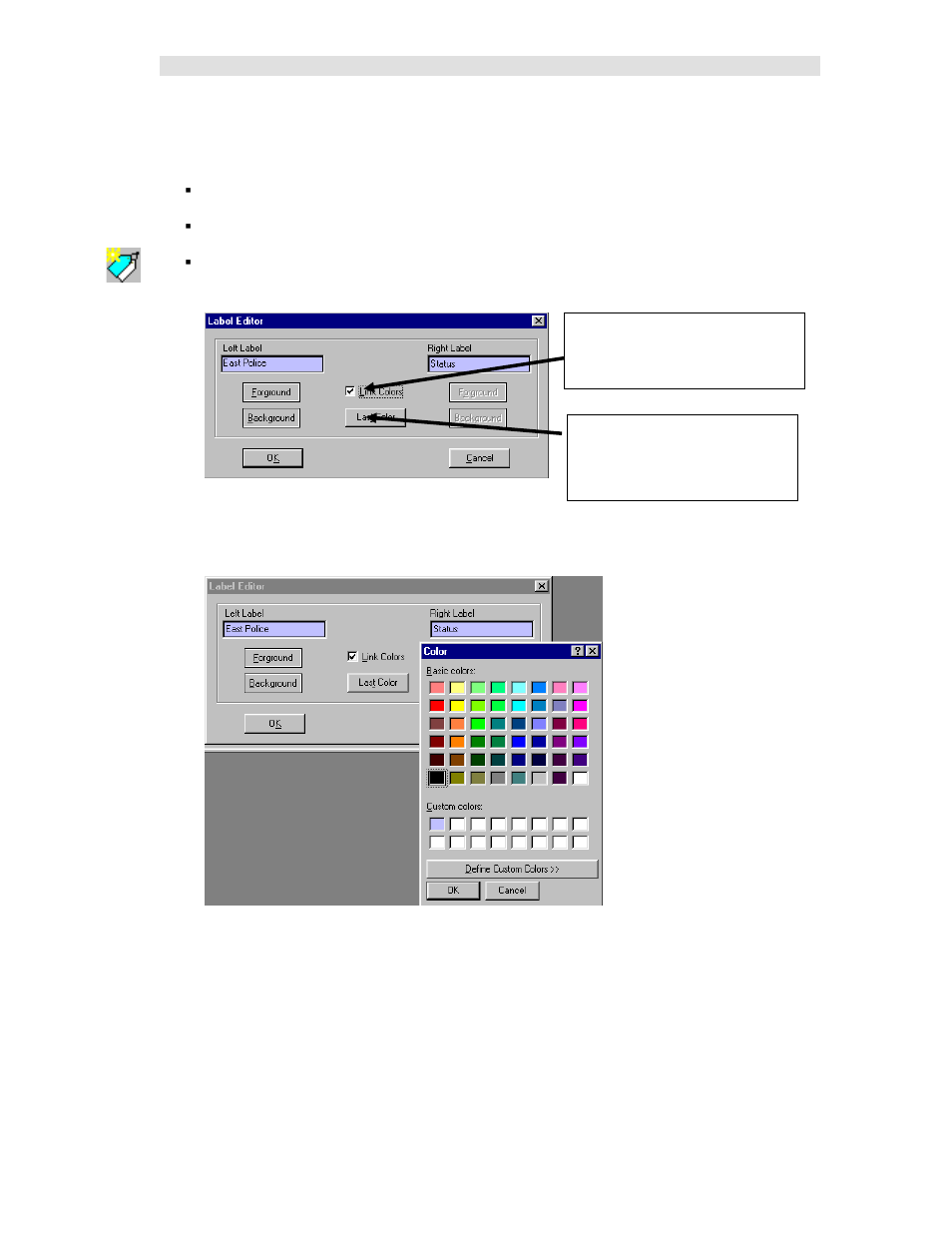 Changing label text & colors, The label edit dialog box will appear | CTI Products MCN Server 8000 User Manual | Page 108 / 232