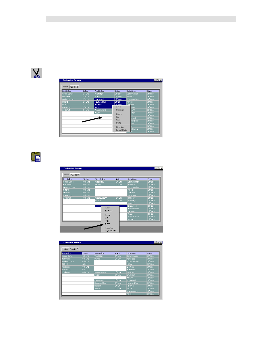 Moving receivers & labels in the display window | CTI Products MCN Server 8000 User Manual | Page 109 / 232