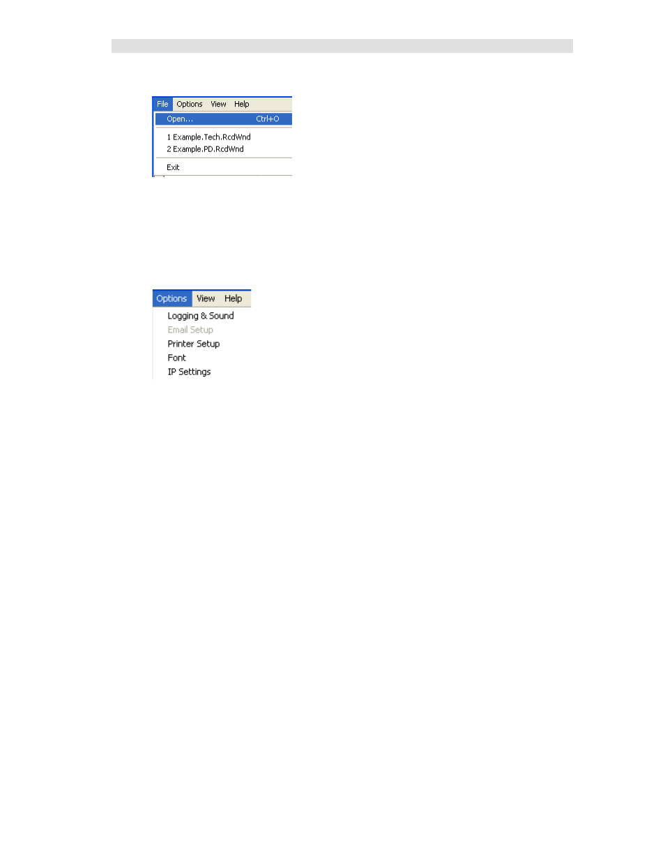 File menu, Options menu | CTI Products MCN Server 8000 User Manual | Page 131 / 232