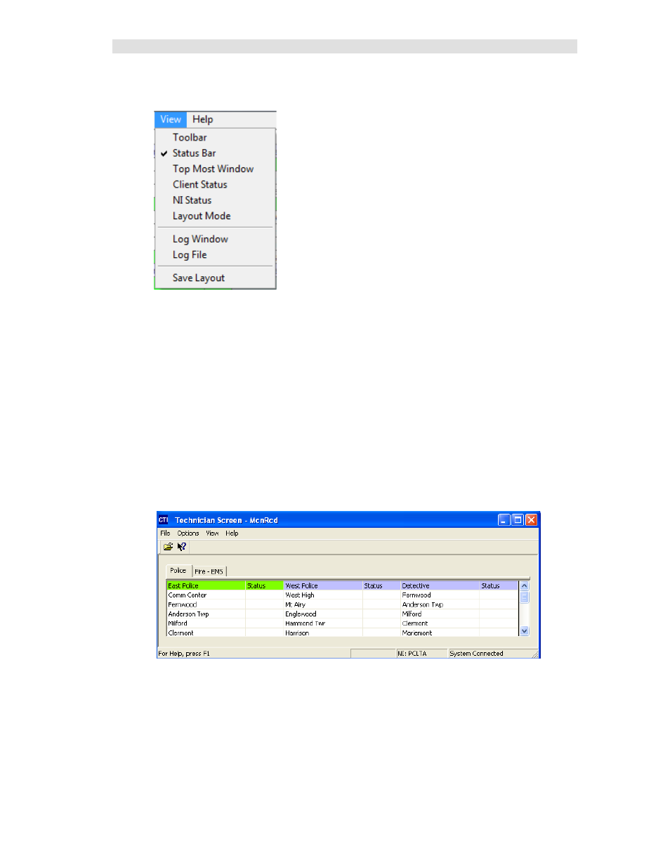 View menu | CTI Products MCN Server 8000 User Manual | Page 135 / 232