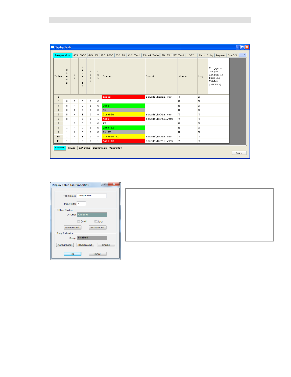 Display table properties window | CTI Products MCN Server 8000 User Manual | Page 154 / 232