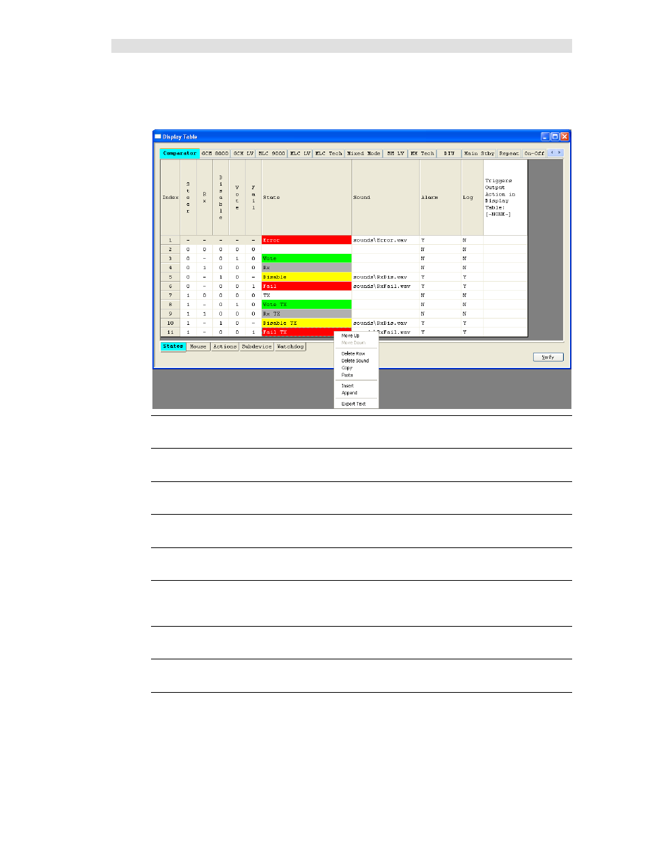 Display table right mouse menu | CTI Products MCN Server 8000 User Manual | Page 160 / 232