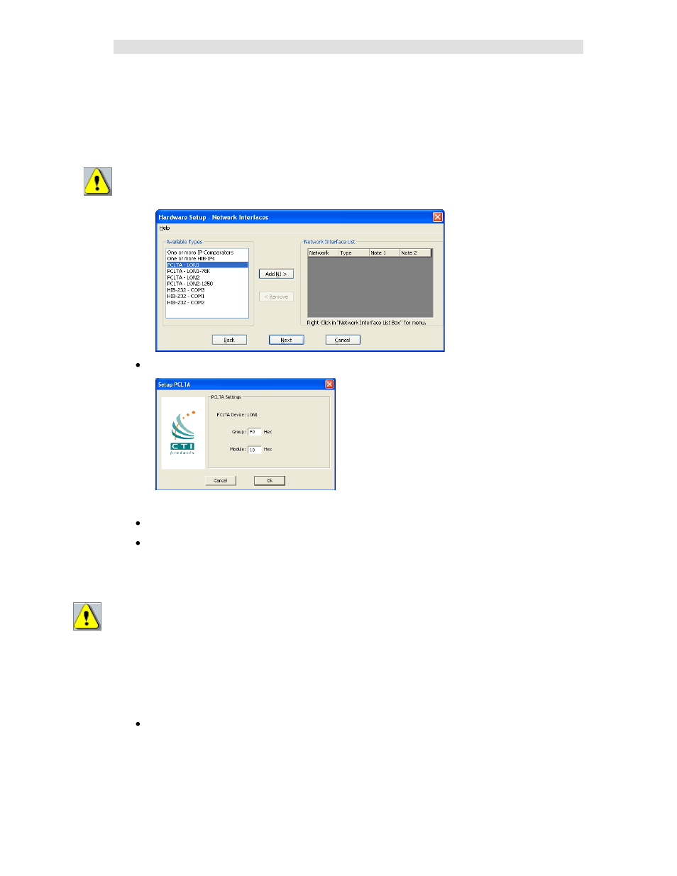 Important: mcn address setting | CTI Products MCN Server 8000 User Manual | Page 33 / 232