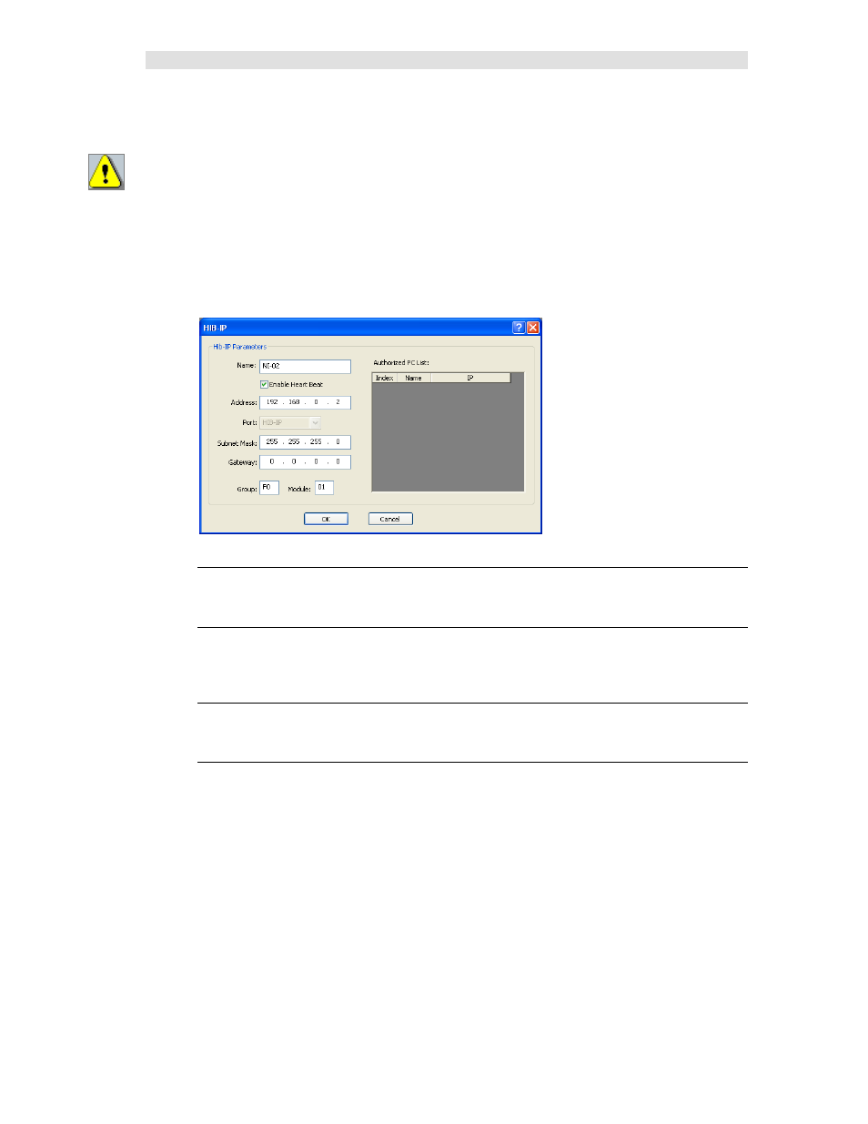 Adding a network interface – hib-ip, Name, Enable heartbeat | Address, Subnet mask | CTI Products MCN Server 8000 User Manual | Page 81 / 232