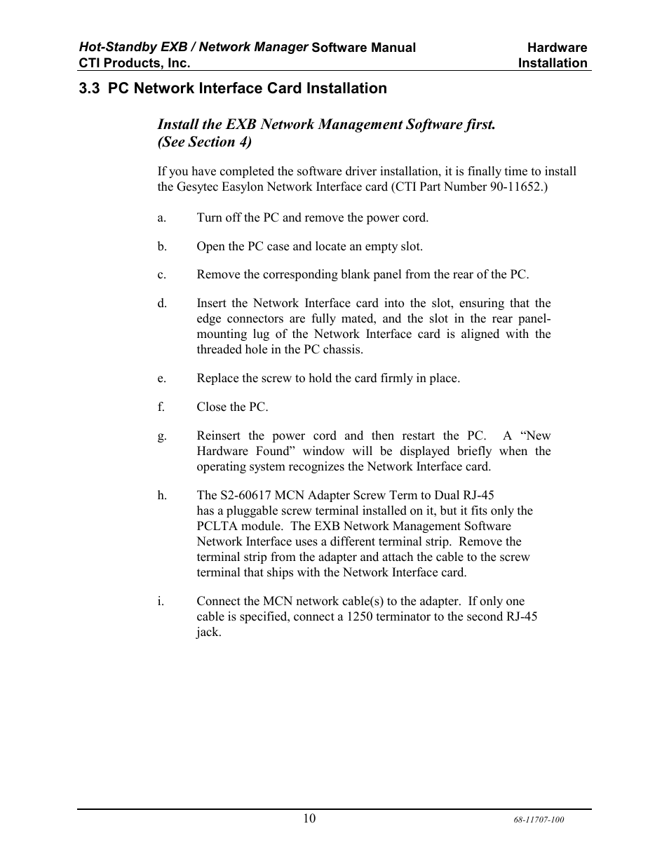 CTI Products EXB Network Manager User Manual | Page 14 / 48