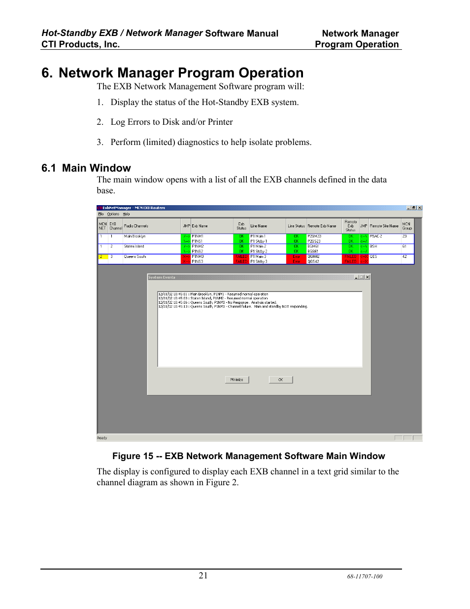 Network manager program operation | CTI Products EXB Network Manager User Manual | Page 25 / 48