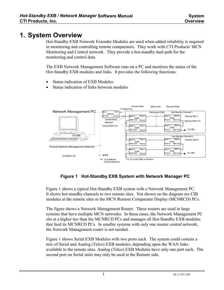 System overview, Network management pc | CTI Products EXB Network Manager User Manual | Page 5 / 48
