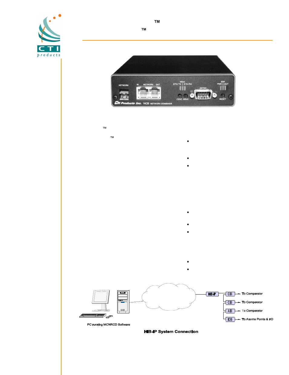 CTI Products HIB-IP IP Interface User Manual | 2 pages