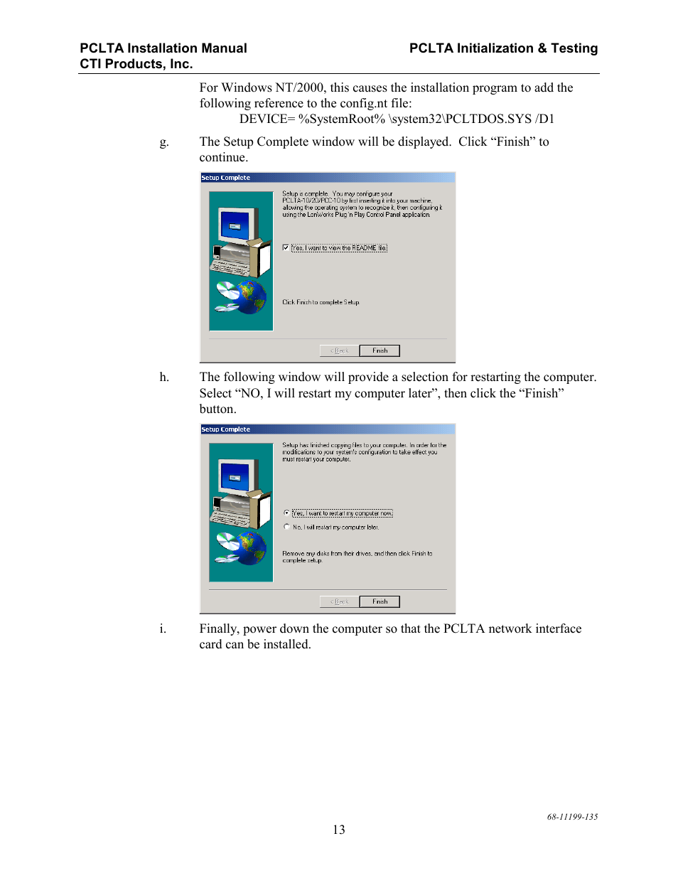 CTI Products PCLTA PCI Interface User Manual | Page 17 / 33