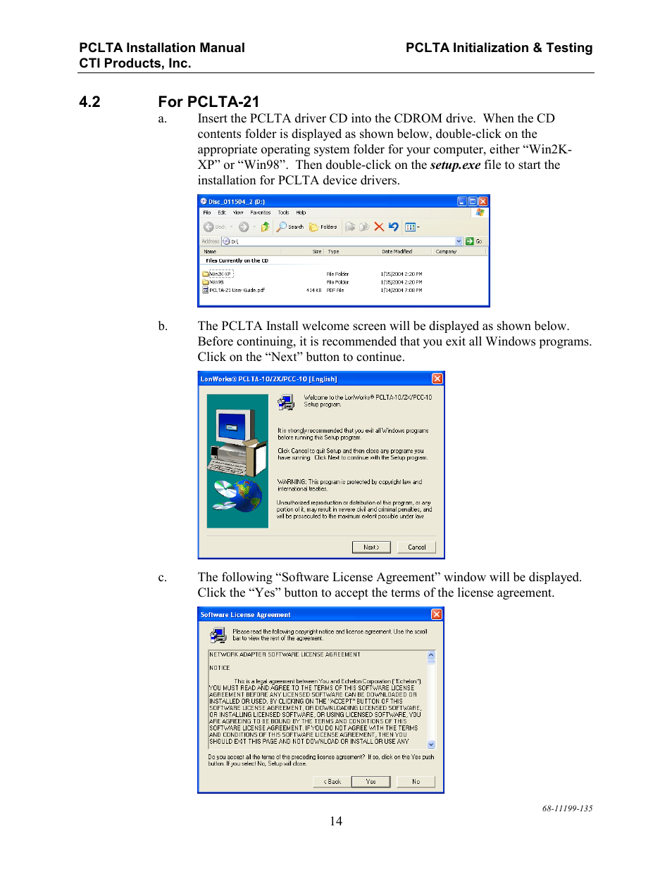 For pclta-21 | CTI Products PCLTA PCI Interface User Manual | Page 18 / 33