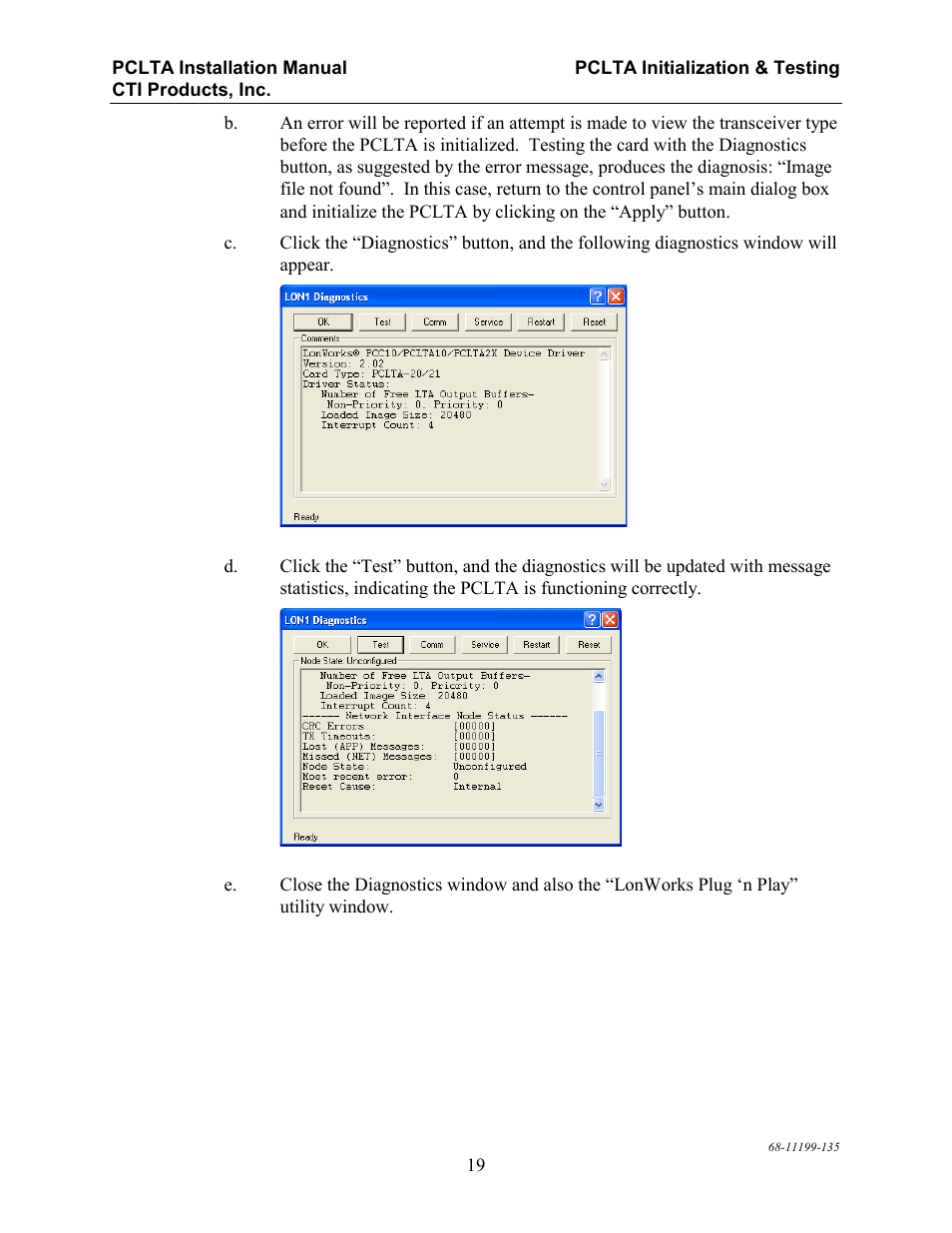 CTI Products PCLTA PCI Interface User Manual | Page 23 / 33