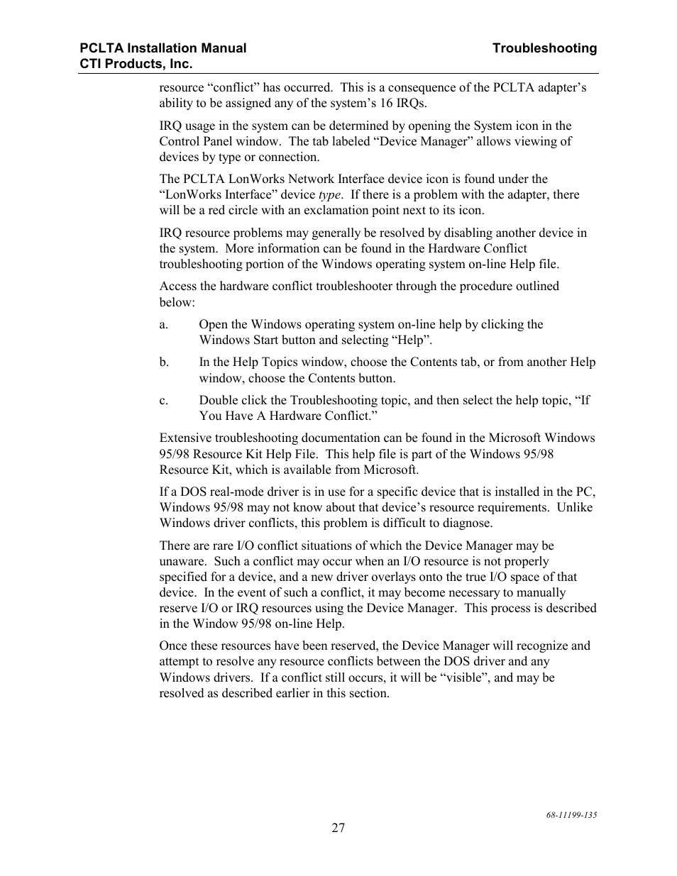 CTI Products PCLTA PCI Interface User Manual | Page 31 / 33