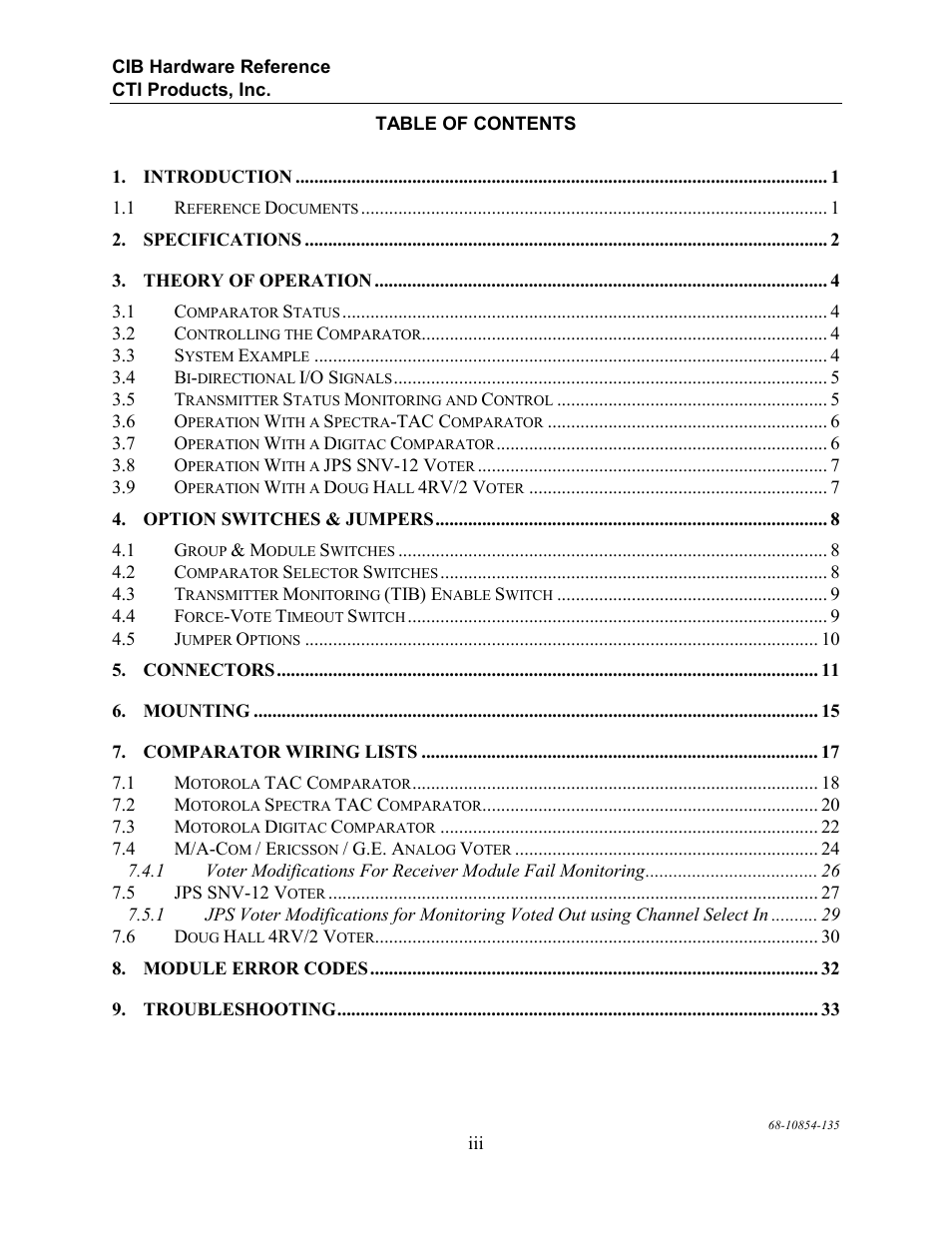 CTI Products CIB Comparator Interface User Manual | Page 5 / 40