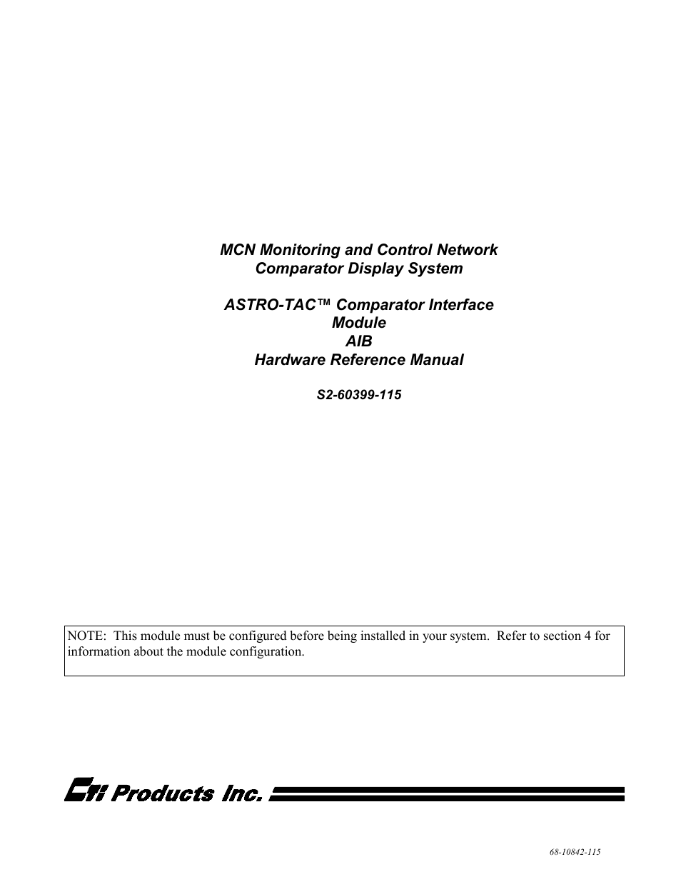 CTI Products AIB AstroTAC Interface User Manual | 19 pages