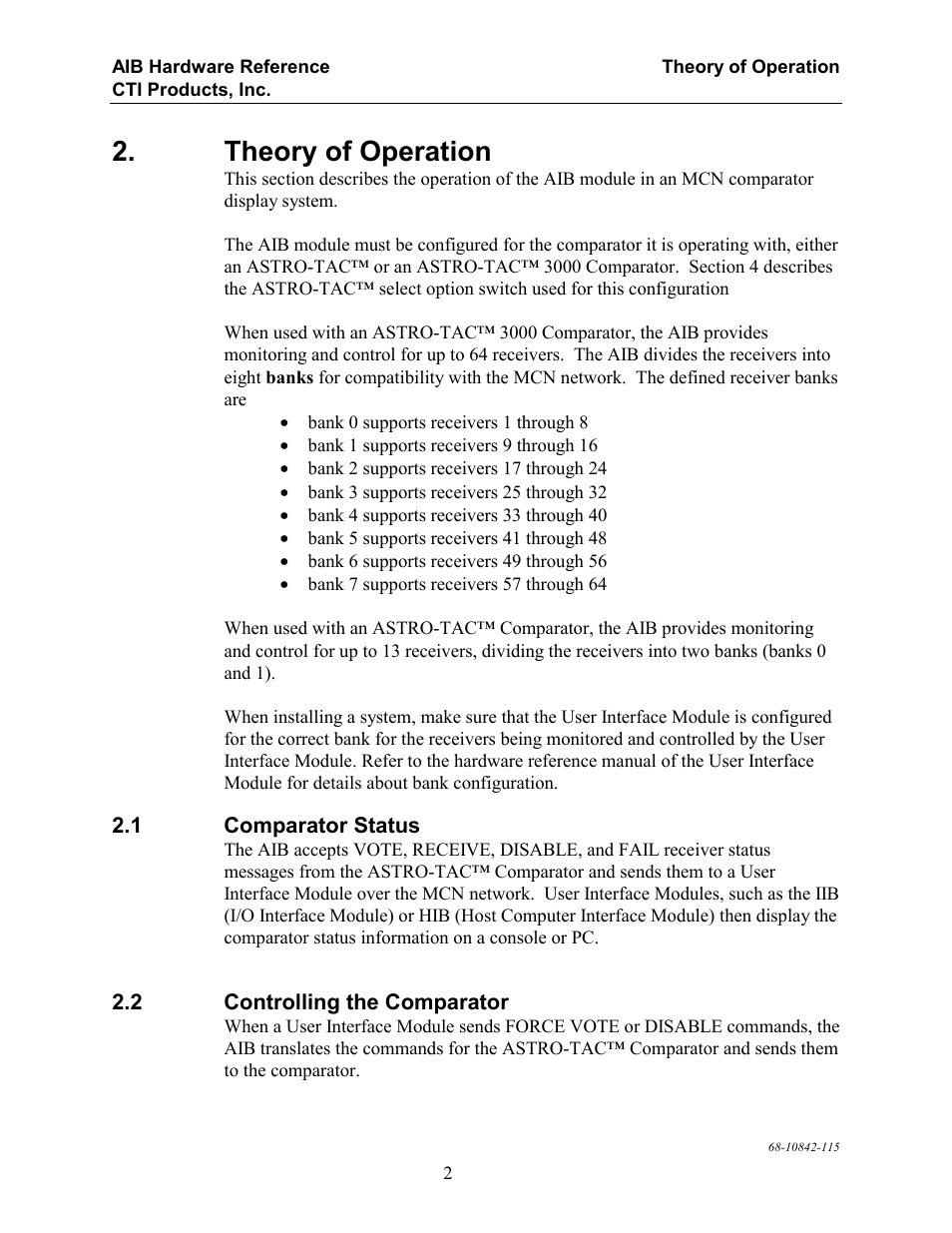 Theory of operation | CTI Products AIB AstroTAC Interface User Manual | Page 7 / 19
