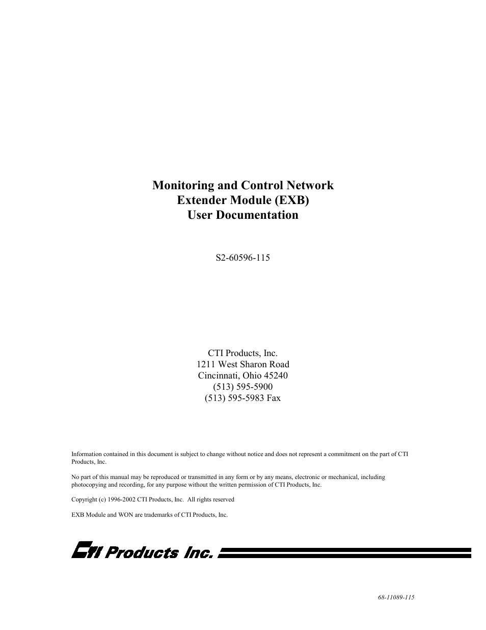 CTI Products EXB-232 Asynchronous Serial System Extender User Manual | 31 pages