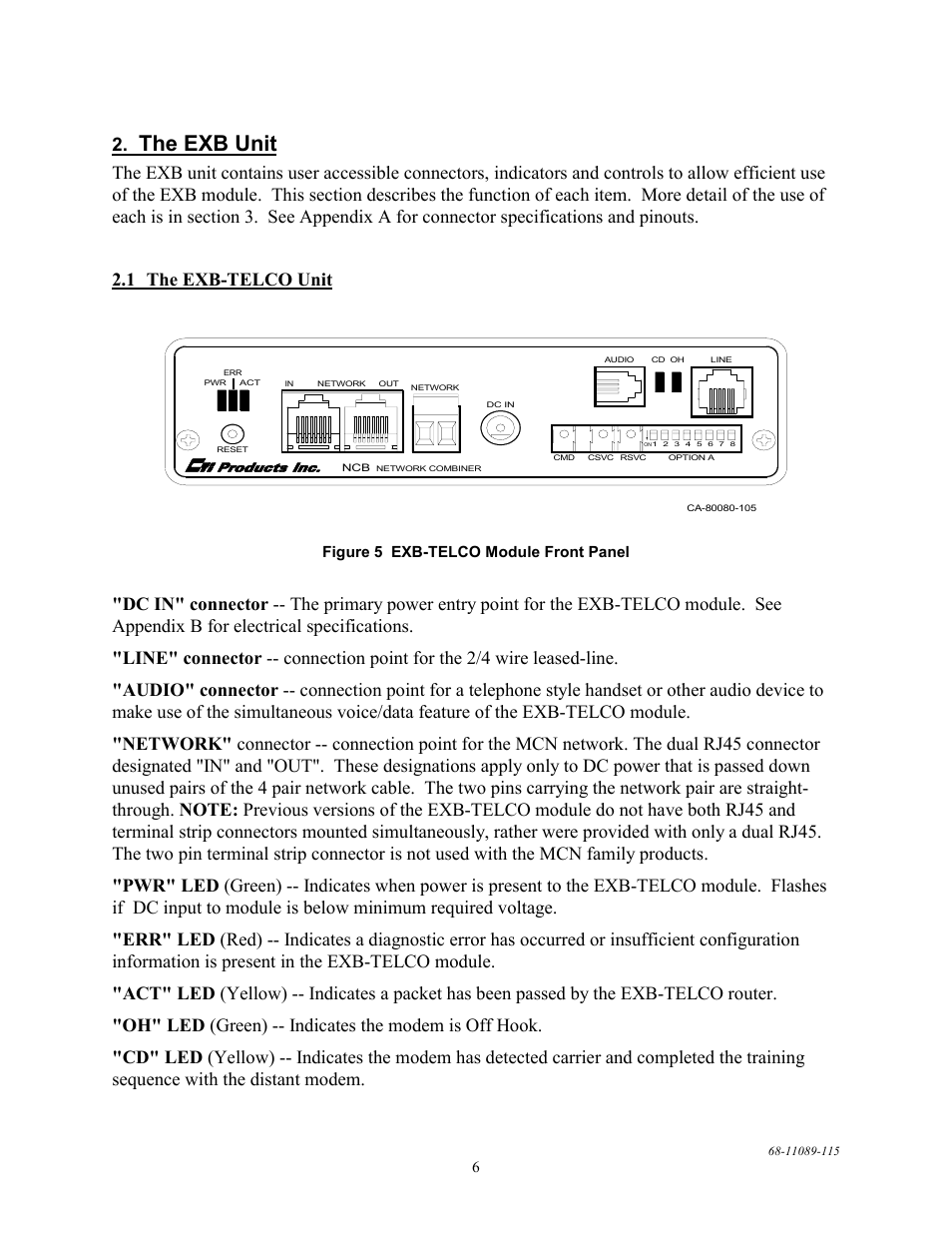 The exb unit, The exb-telco unit | CTI Products EXB-232 Asynchronous Serial System Extender User Manual | Page 10 / 31