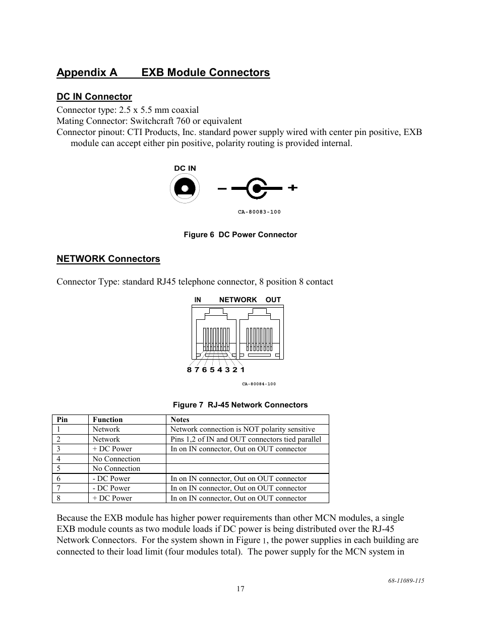 Appendix a exb module connectors | CTI Products EXB-232 Asynchronous Serial System Extender User Manual | Page 21 / 31